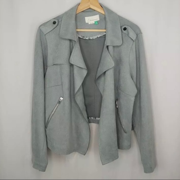 Anthropologie Expressway Faux Suede Moto Jacket 2X